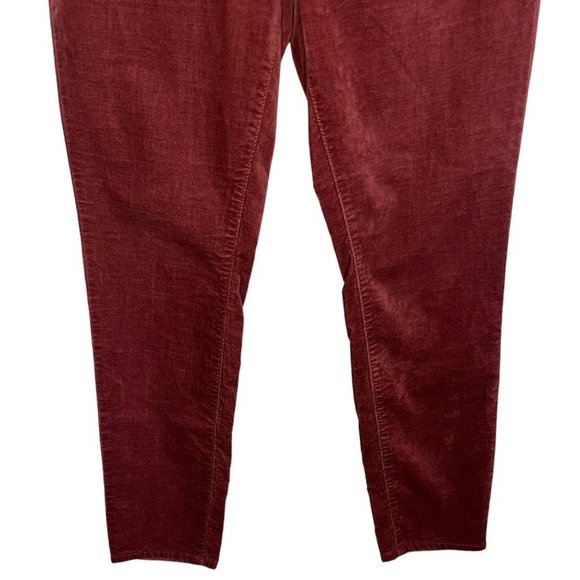 Loft Pink Velvet High Waist Button Fly Academia Skinny Pants Size 10 - Picture 5 of 11